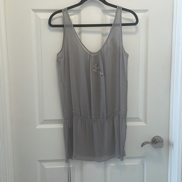 Twelfth Street by Cynthia Vincent Sheer Embroidered Sleeveless Tunic Dress - Picture 3 of 4